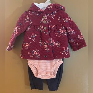 Floral Quilted Jacket Set 9 Months